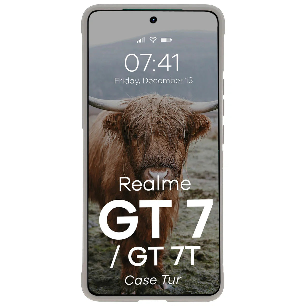 Robuste Handyhülle für Realme GT 7 / 7T, Bizon Case Tur, Hellgrau