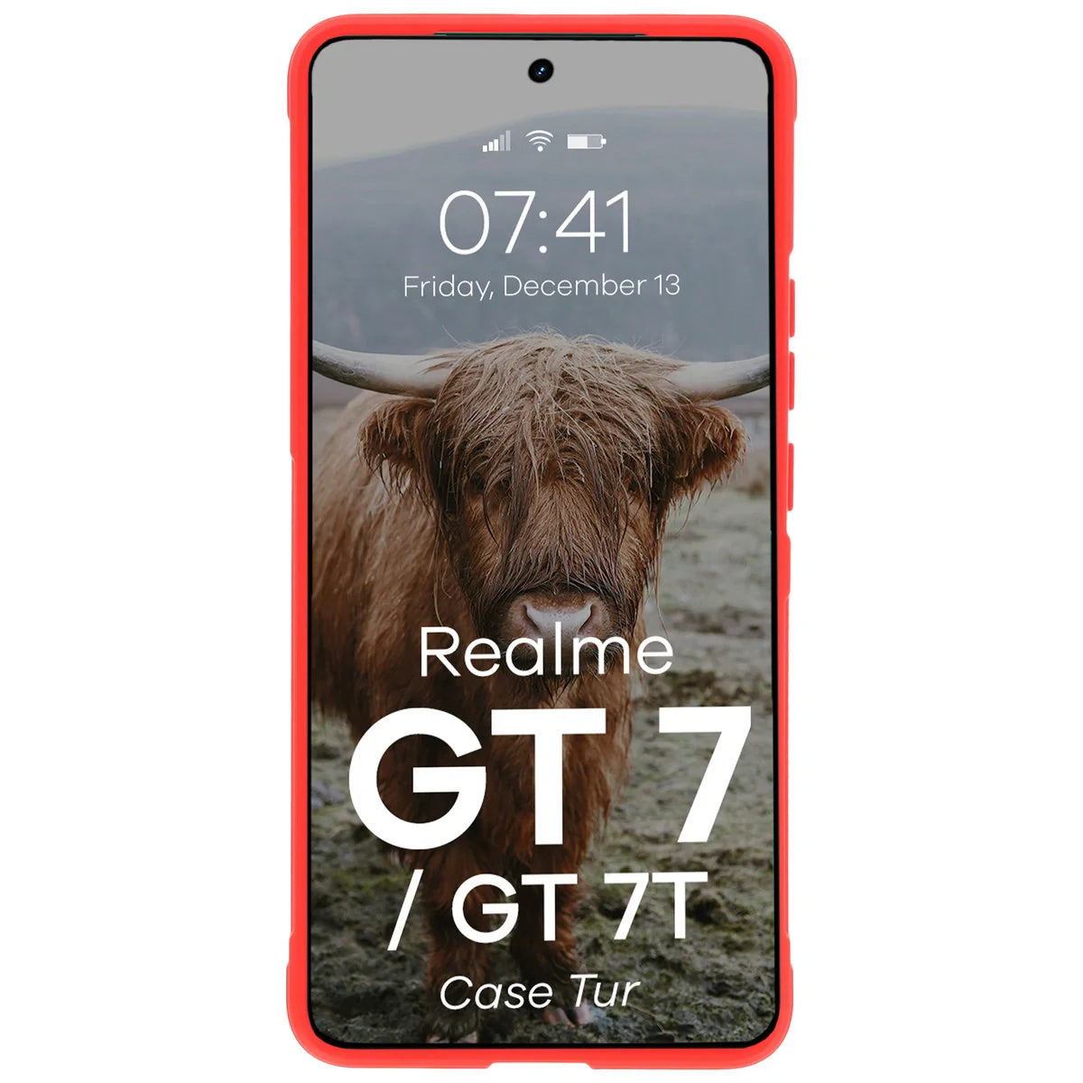 Robuste Handyhülle für Realme GT 7 / 7T, Bizon Case Tur, Rot