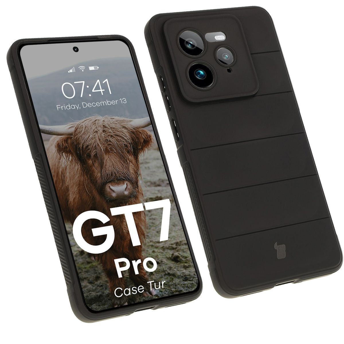Robuste Handyhülle für Realme GT 7 Pro, Bizon Case Tur, Schwarz