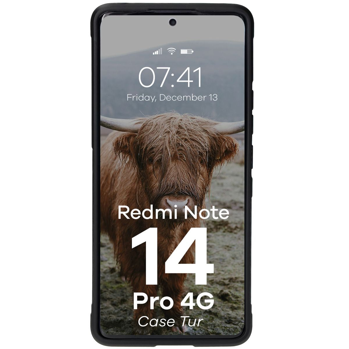 Robuste Handyhülle für Xiaomi Redmi Note 14 Pro 4G, Bizon Case Tur, Schwarz