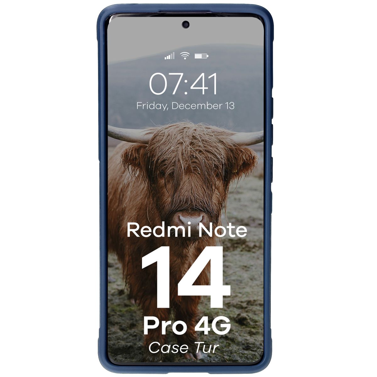Robuste Handyhülle für Xiaomi Redmi Note 14 Pro 4G, Bizon Case Tur, Dunkelblau