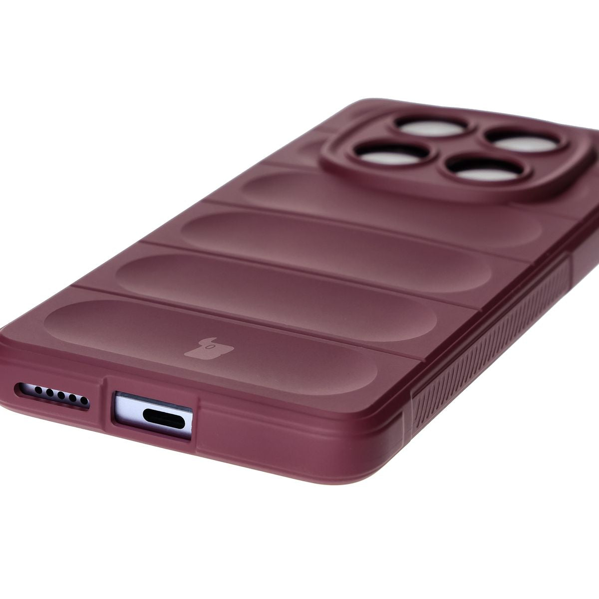Robuste Handyhülle für Xiaomi Redmi Note 14 Pro 4G, Bizon Case Tur, Burgunderrot