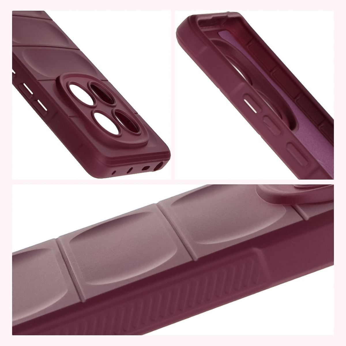 Robuste Handyhülle für Xiaomi Redmi Note 14 Pro 4G, Bizon Case Tur, Burgunderrot