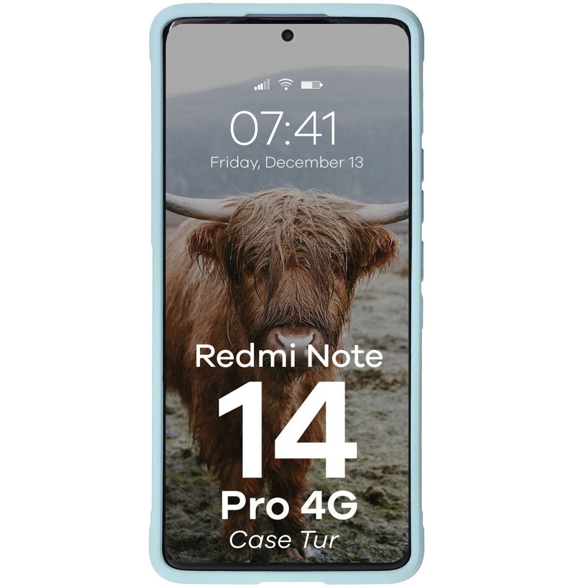 Robuste Handyhülle für Xiaomi Redmi Note 14 Pro 4G, Bizon Case Tur, Hellblau