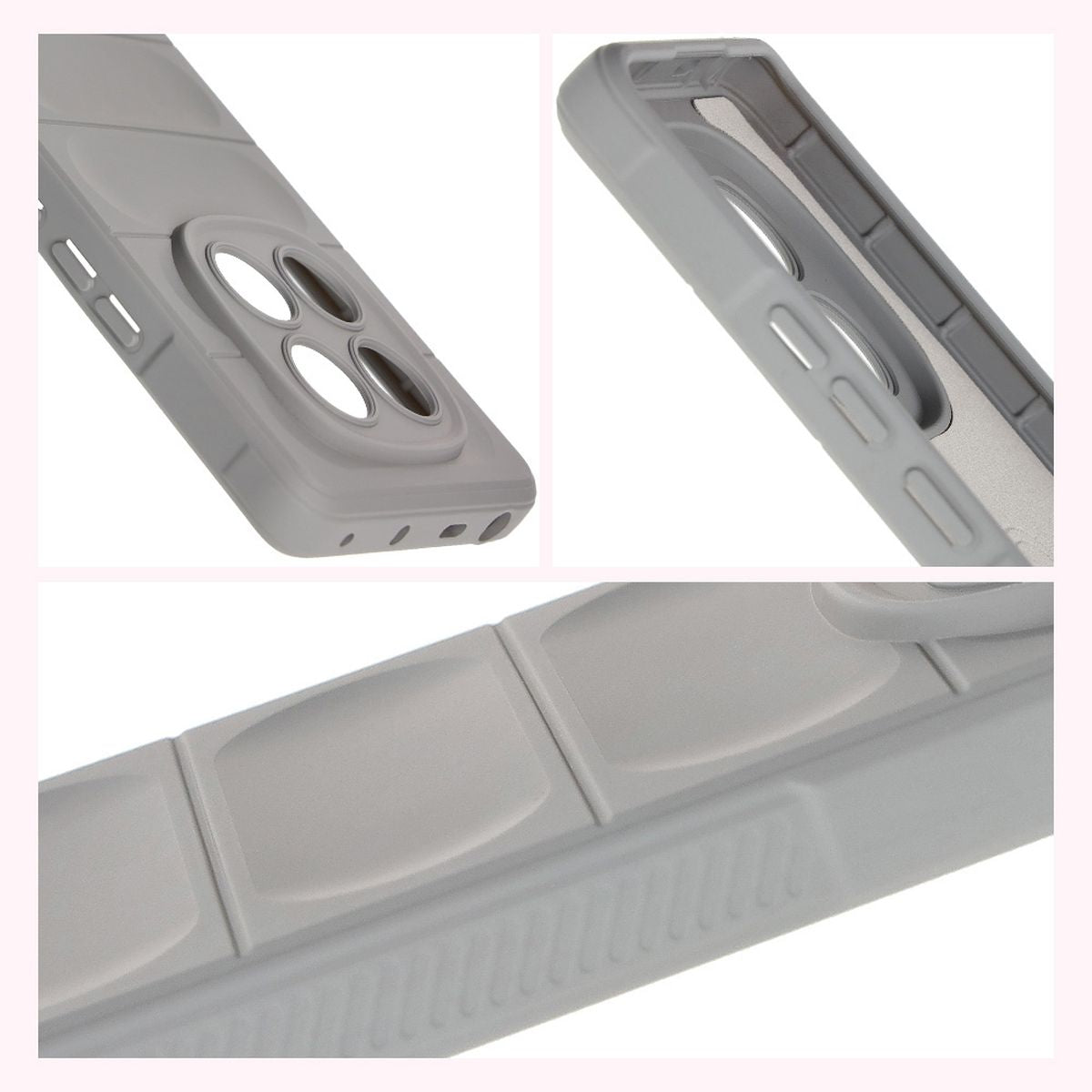 Robuste Handyhülle für Xiaomi Redmi Note 14 Pro 4G, Bizon Case Tur, Hellgrau