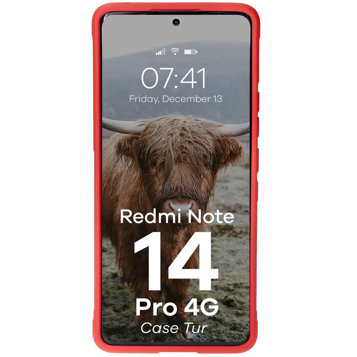 Robuste Handyhülle für Xiaomi Redmi Note 14 Pro 4G, Bizon Case Tur, Rot