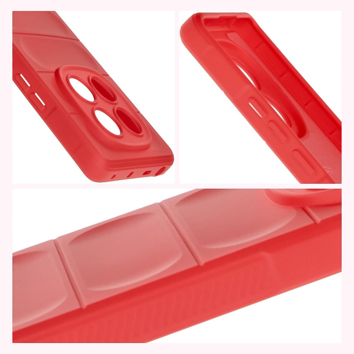 Robuste Handyhülle für Xiaomi Redmi Note 14 Pro 4G, Bizon Case Tur, Rot