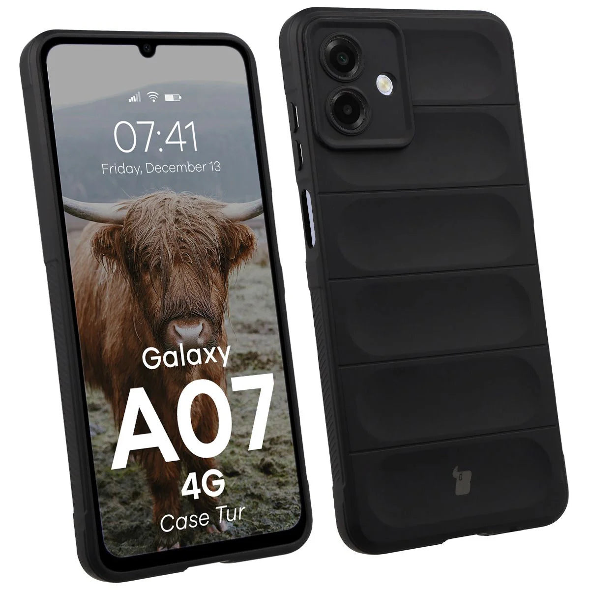 Robuste Handyhülle für Galaxy A07 4G, Bizon Case Tur, Schwarz