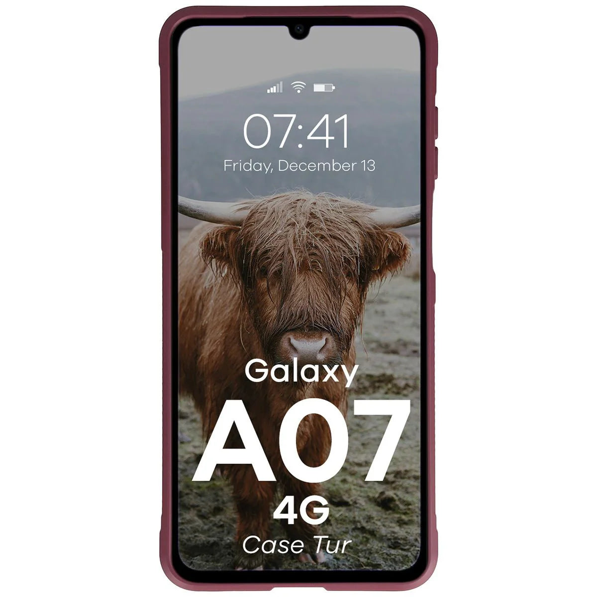 Robuste Handyhülle für Galaxy A07 4G, Bizon Case Tur, Burgunderrot