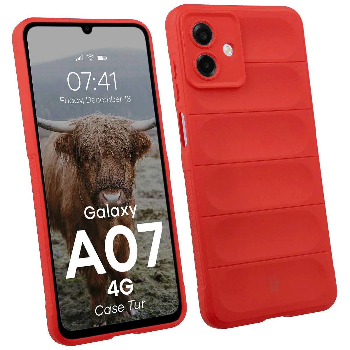 Robuste Handyhülle für Galaxy A07 4G, Bizon Case Tur, Rot