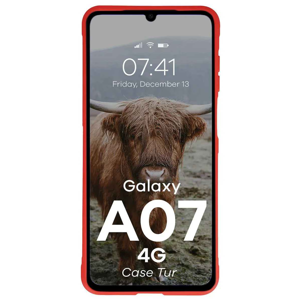 Robuste Handyhülle für Galaxy A07 4G, Bizon Case Tur, Rot