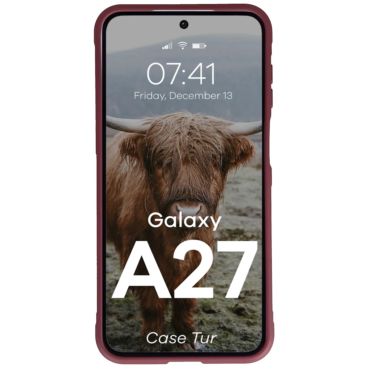 Robuste Handyhülle für Galaxy A27 5G, Bizon Case Tur, Burgunderrot