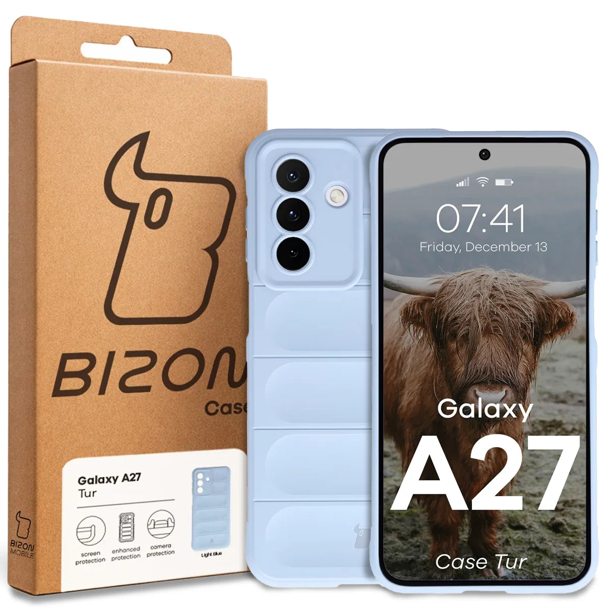 Robuste Handyhülle für Galaxy A27 5G, Bizon Case Tur, Hellblau