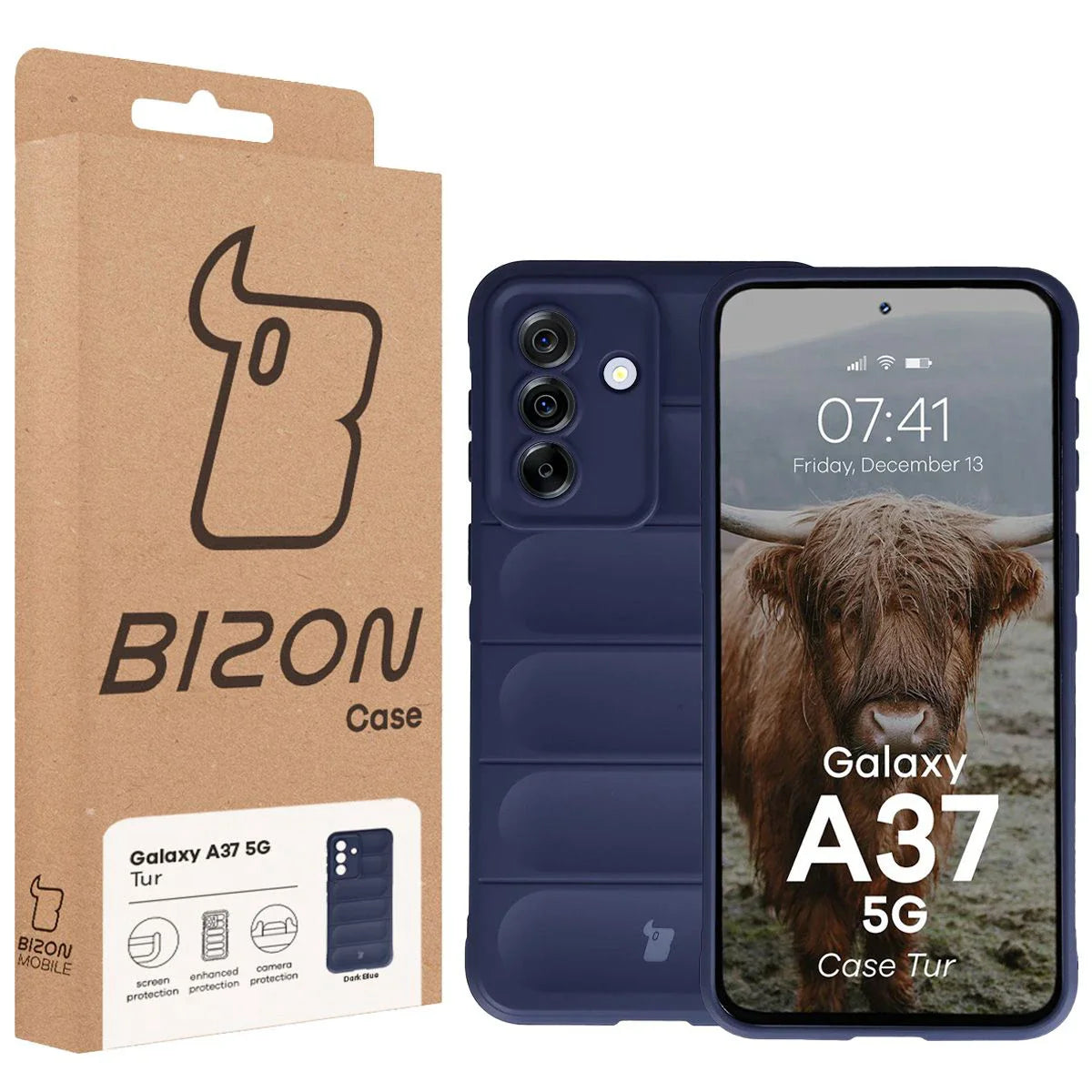 Robuste Handyhülle für Galaxy A37 5G, Bizon Case Tur, Dunkelblau