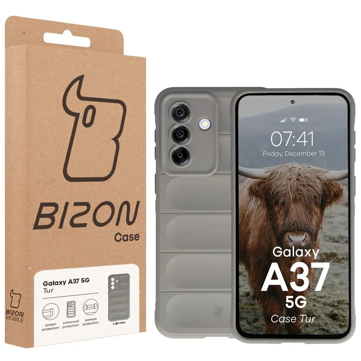 Robuste Handyhülle für Galaxy A37 5G, Bizon Case Tur, Hellgrau