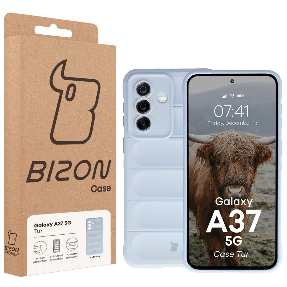 Robuste Handyhülle für Galaxy A37 5G, Bizon Case Tur, Hellblau