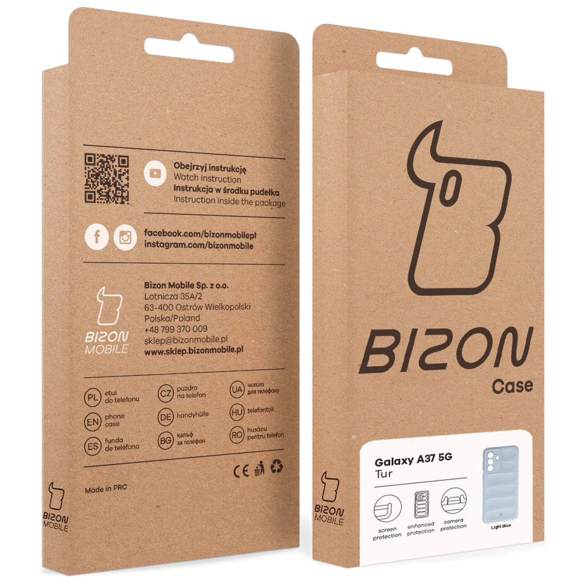 Robuste Handyhülle für Galaxy A37 5G, Bizon Case Tur, Hellblau