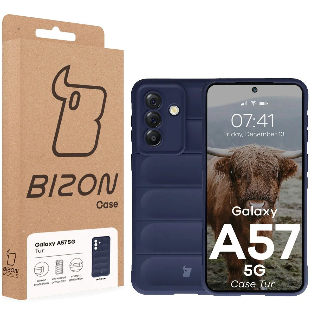 Robuste Handyhülle für Galaxy A57 5G, Bizon Case Tur, Dunkelblau