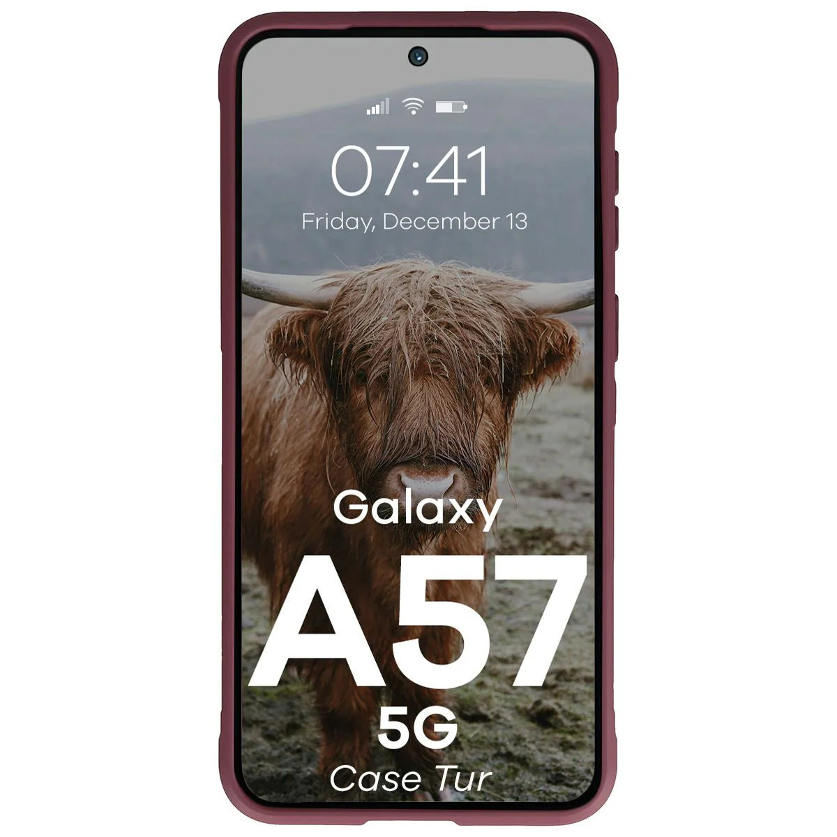 Robuste Handyhülle für Galaxy A57 5G, Bizon Case Tur, Burgunderrot