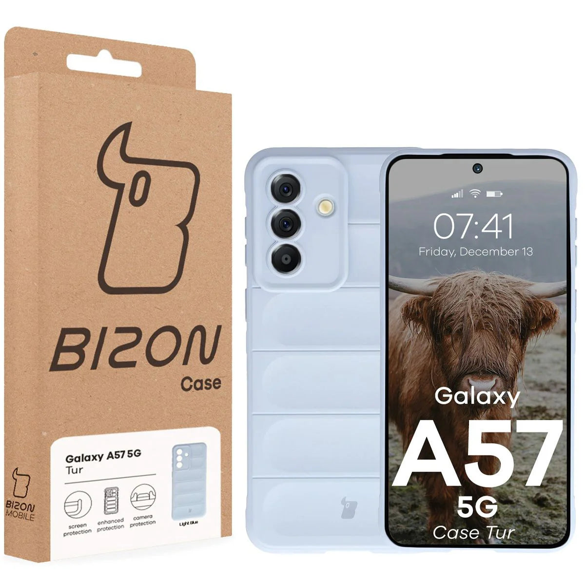 Robuste Handyhülle für Galaxy A57 5G, Bizon Case Tur, Hellblau