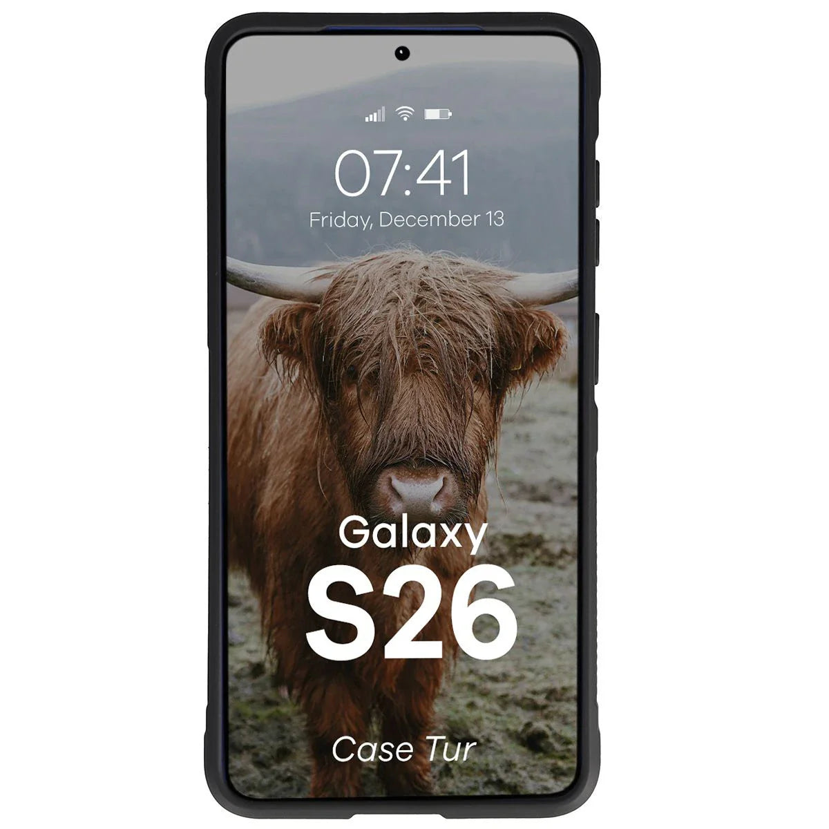 Robuste Handyhülle für Galaxy S26, Bizon Case Tur, Schwarz