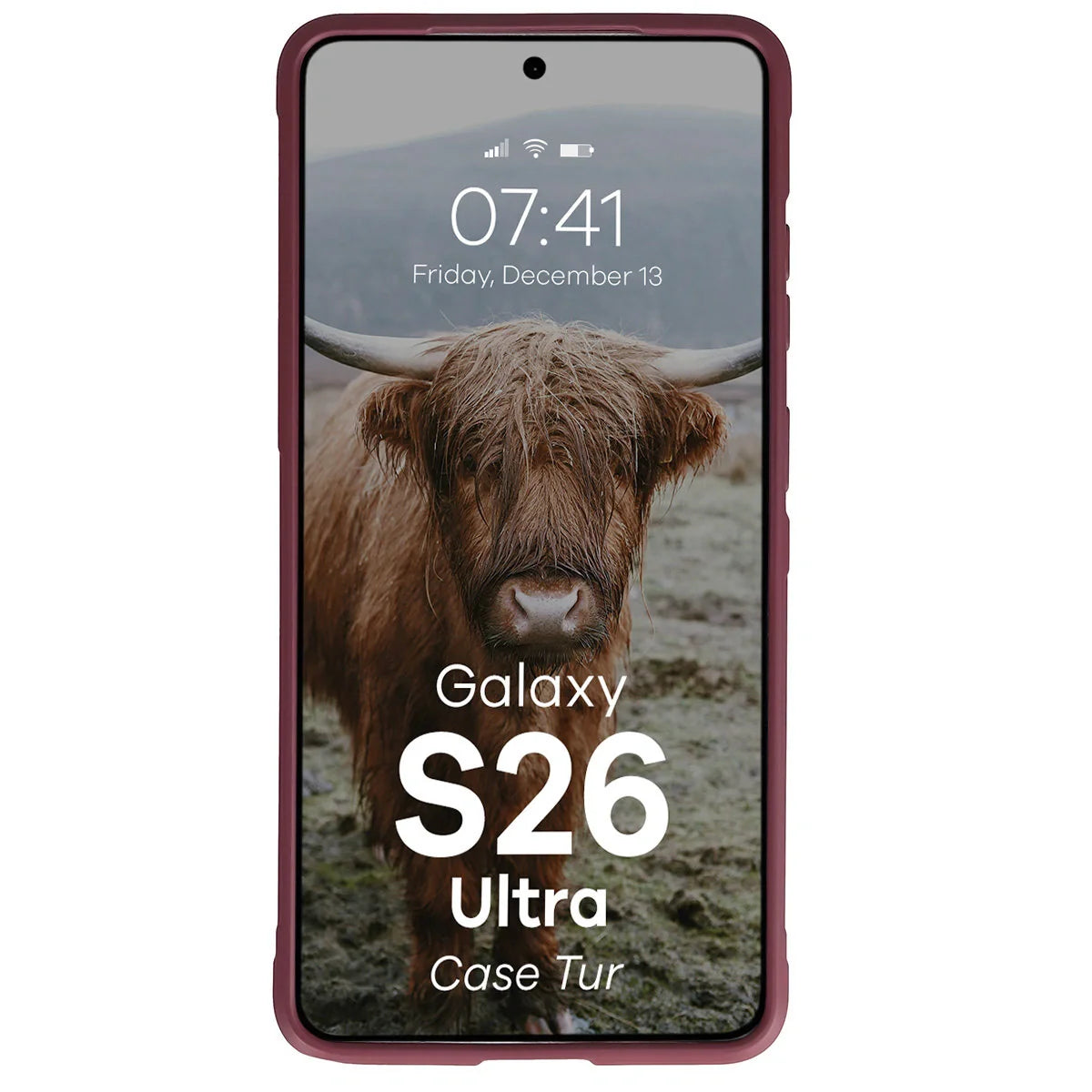 Robuste Handyhülle für Galaxy S26 Ultra, Bizon Case Tur, Burgunderrot