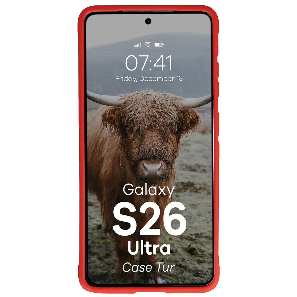 Robuste Handyhülle für Galaxy S26 Ultra, Bizon Case Tur, Rot