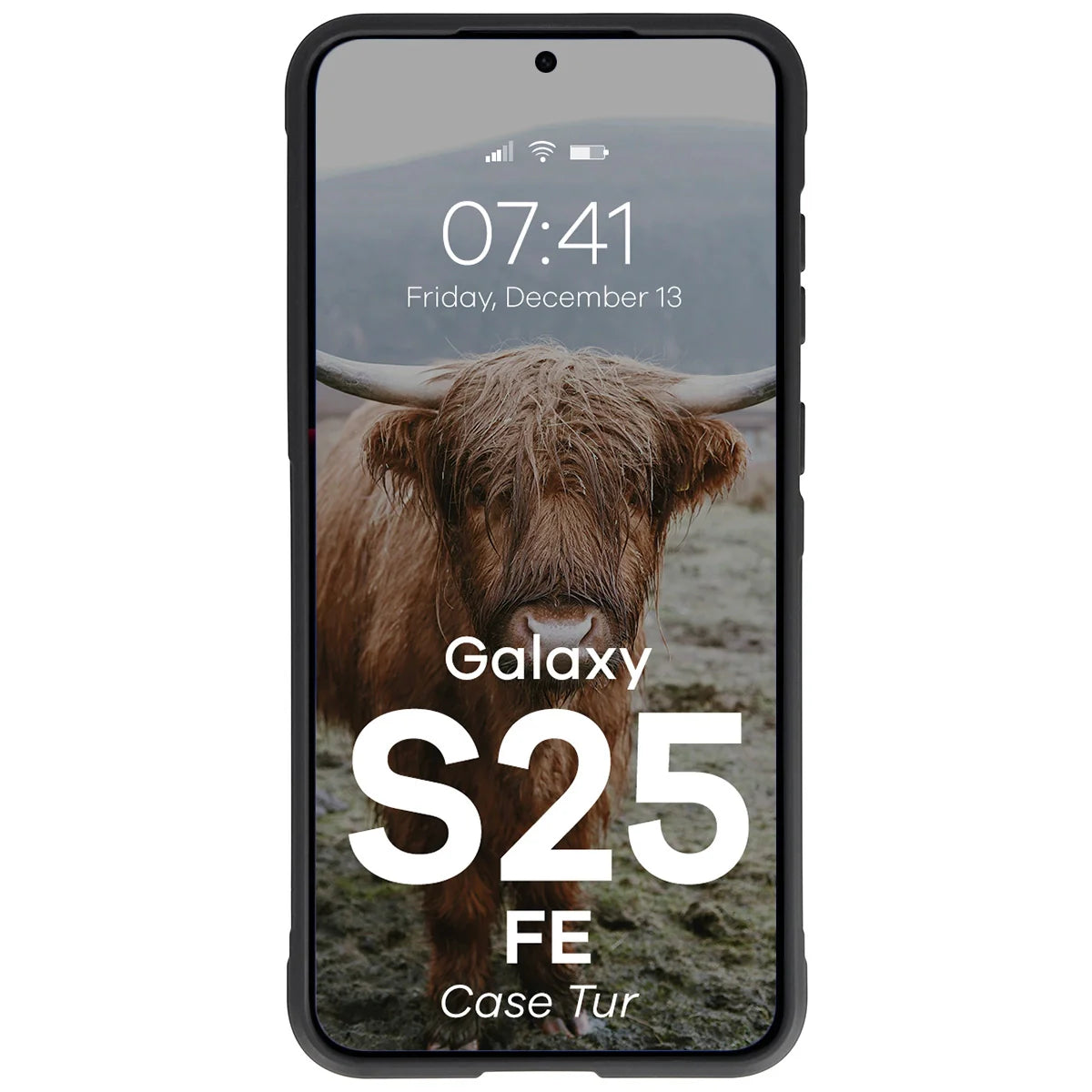 Robuste Handyhülle für Galaxy S25 FE, Bizon Case Tur, Schwarz