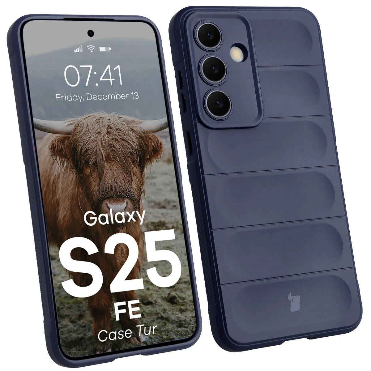 Robuste Handyhülle für Galaxy S25 FE, Bizon Case Tur, Dunkelblau