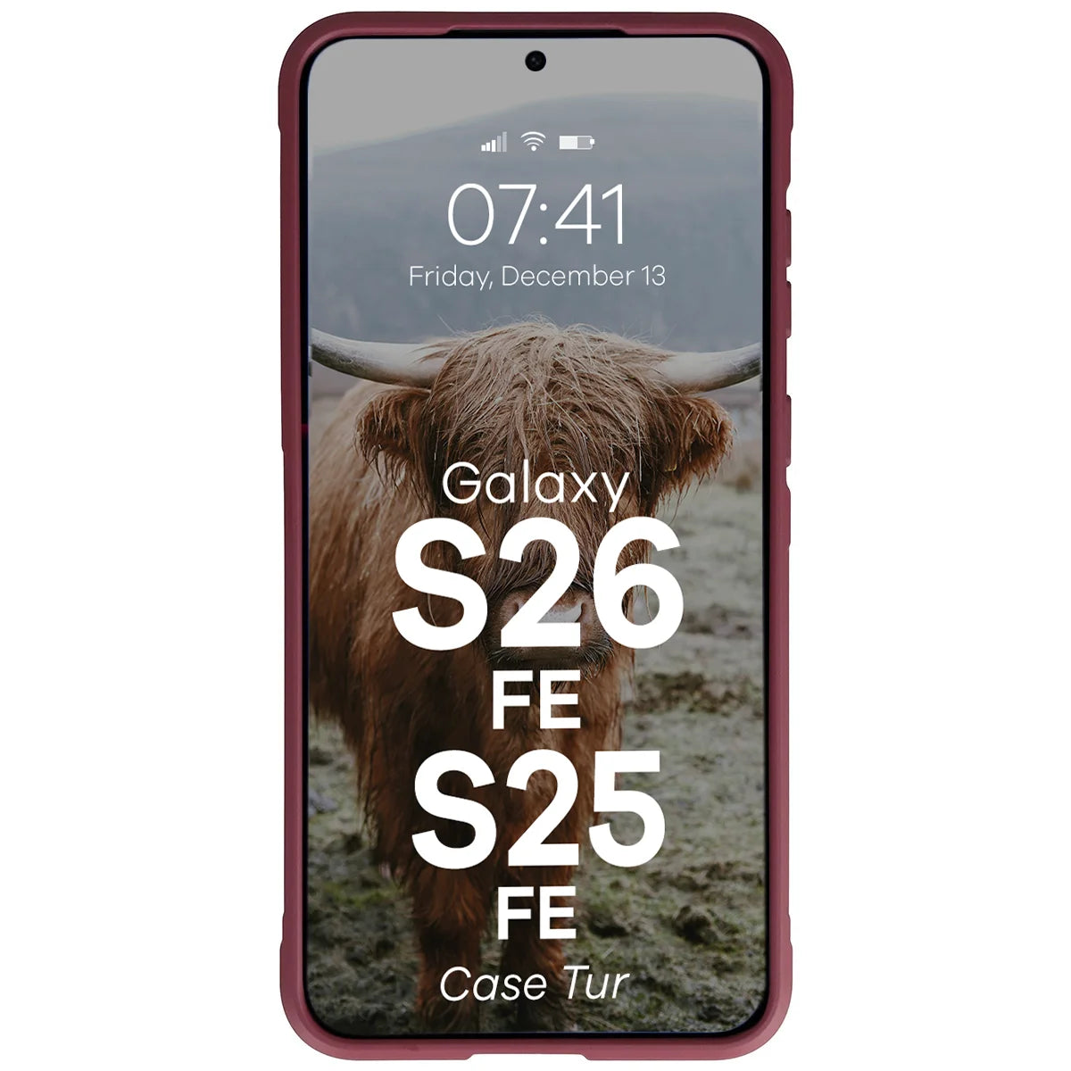Robuste Handyhülle für Galaxy S26 FE/S25 FE, Bizon Case Tur, Burgunderrot
