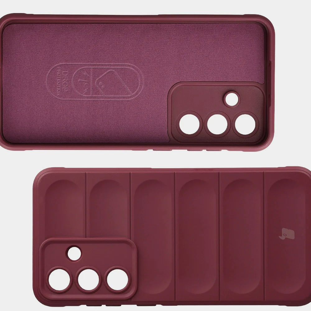 Robuste Handyhülle für Galaxy S25 FE, Bizon Case Tur, Burgunderrot