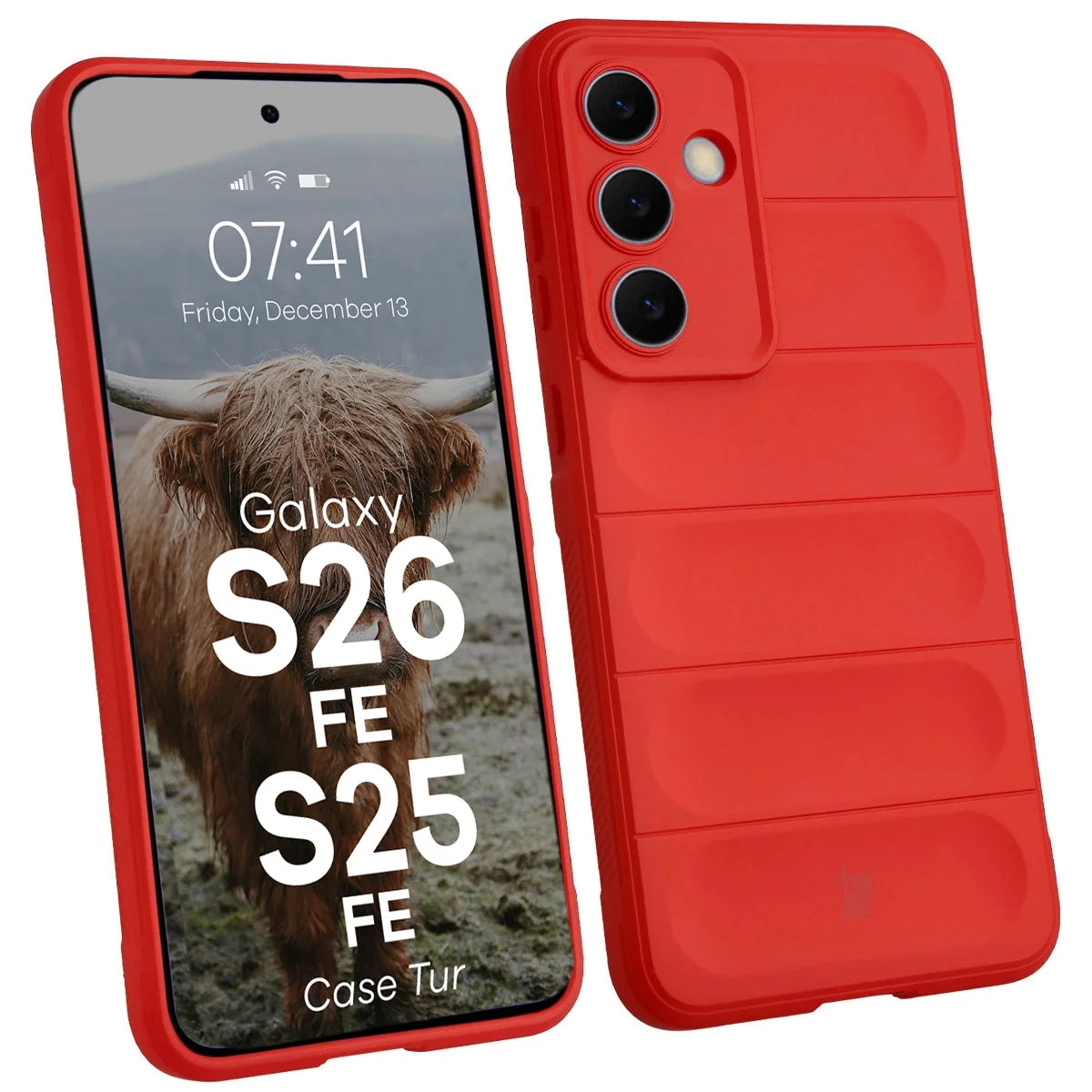 Robuste Handyhülle für Galaxy S26 FE/S25 FE, Bizon Case Tur, Rot