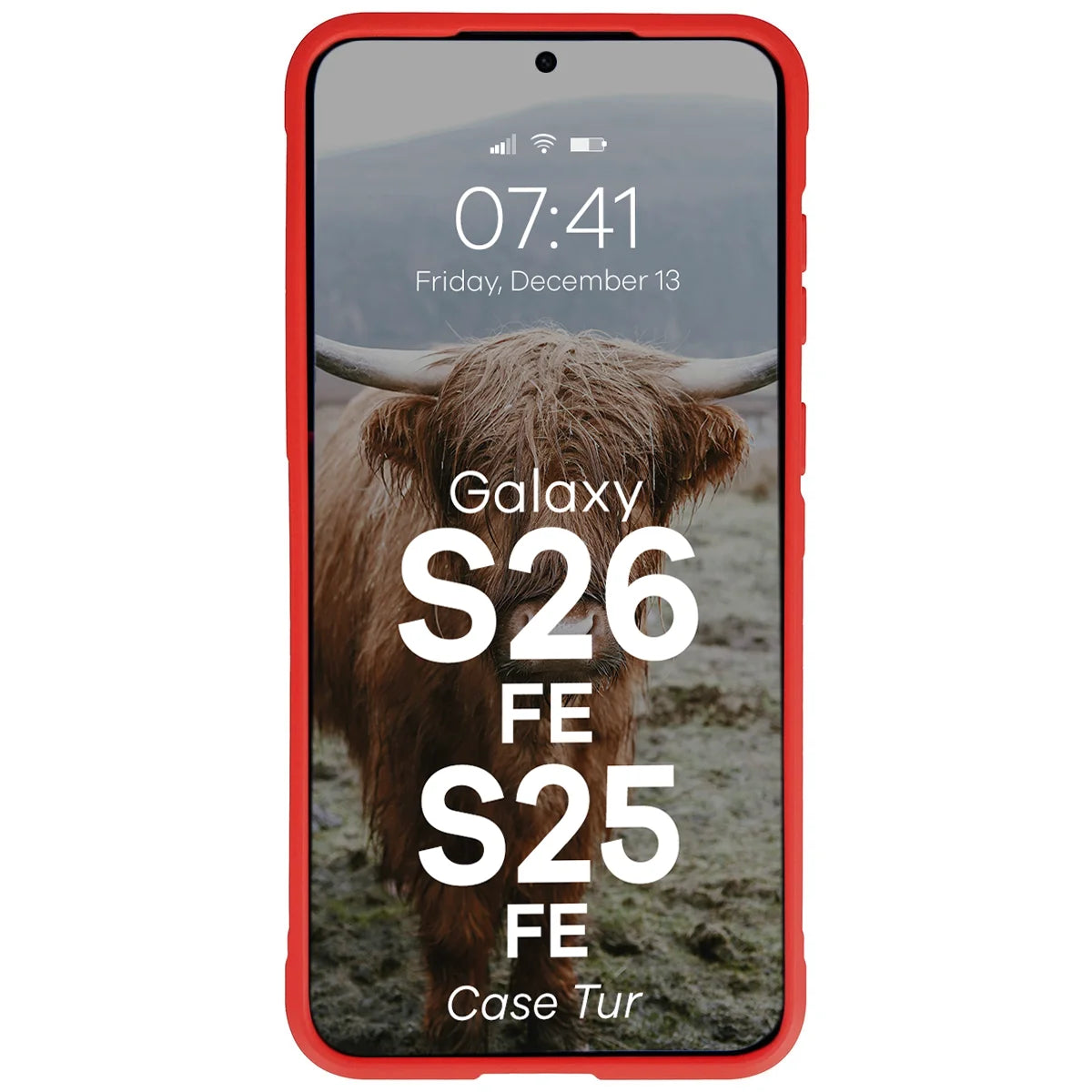 Robuste Handyhülle für Galaxy S26 FE/S25 FE, Bizon Case Tur, Rot
