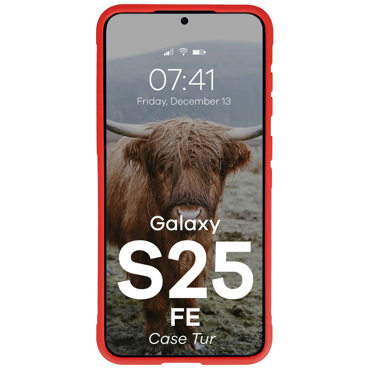 Robuste Handyhülle für Galaxy S25 FE, Bizon Case Tur, Rot