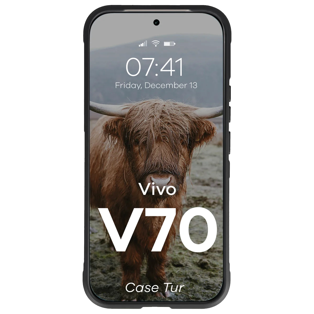 Robuste Handyhülle für Vivo V70 5G, Bizon Case Tur, Schwarz
