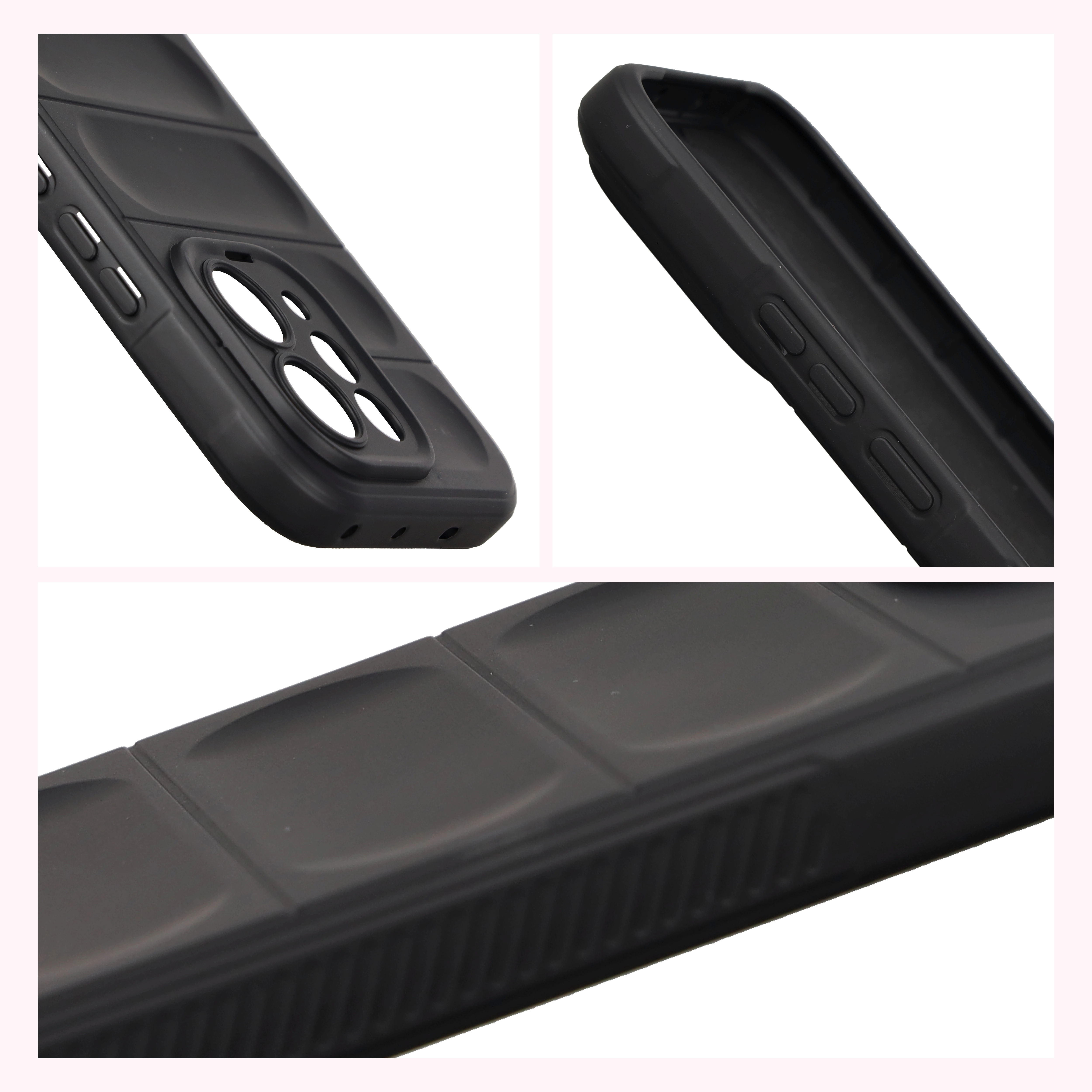 Robuste Handyhülle für Vivo V70 5G, Bizon Case Tur, Schwarz