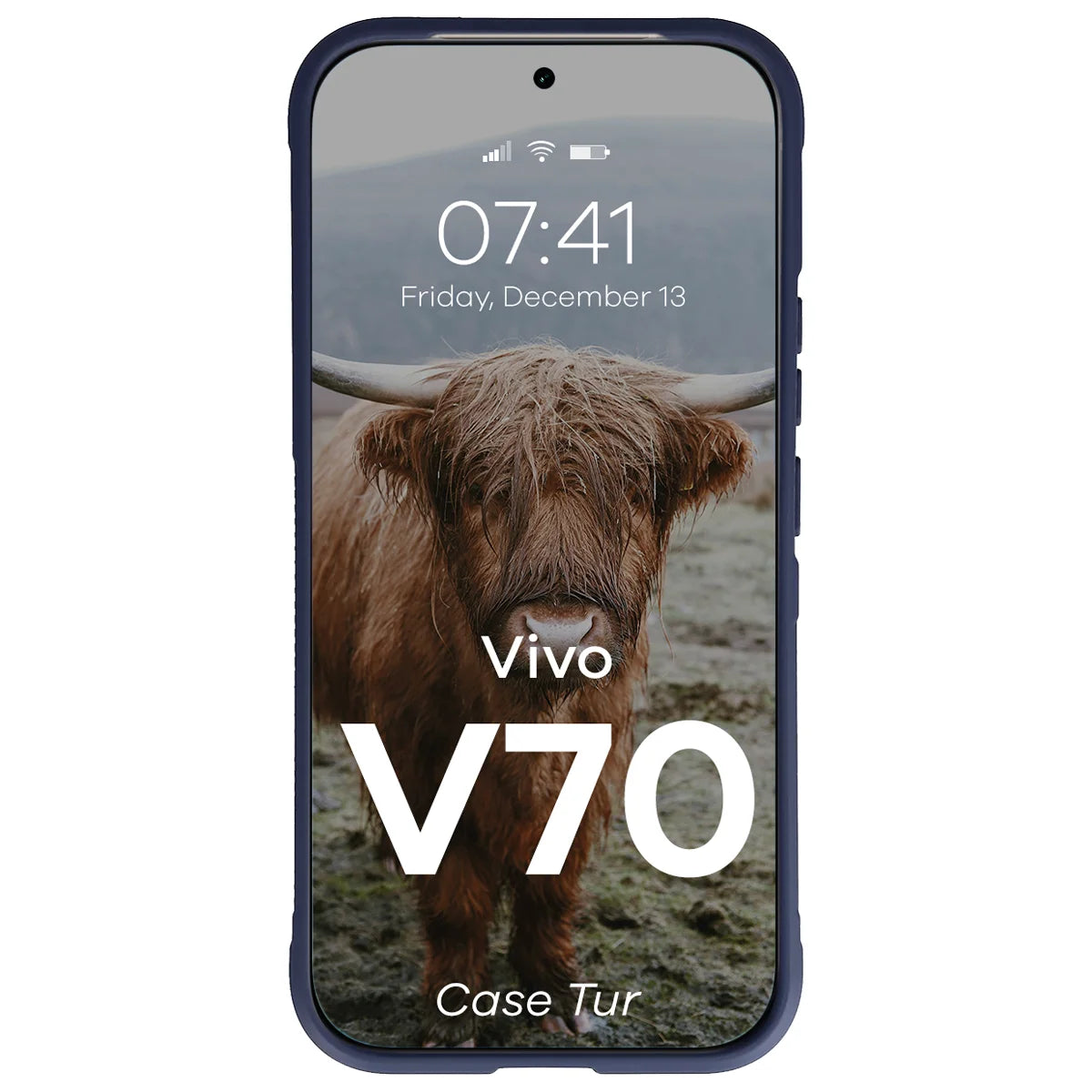 Robuste Handyhülle für Vivo V70 5G, Bizon Case Tur, Dunkelblau