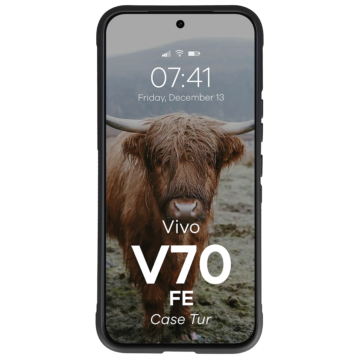 Robuste Handyhülle für Vivo V70 FE 5G, Bizon Case Tur, Schwarz