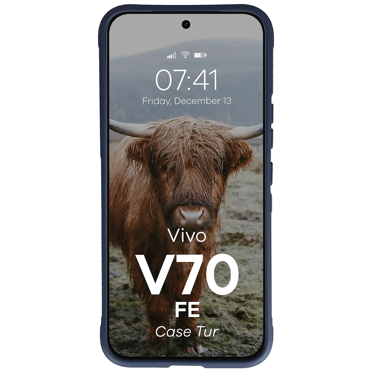 Robuste Handyhülle für Vivo V70 FE 5G, Bizon Case Tur, Dunkelblau