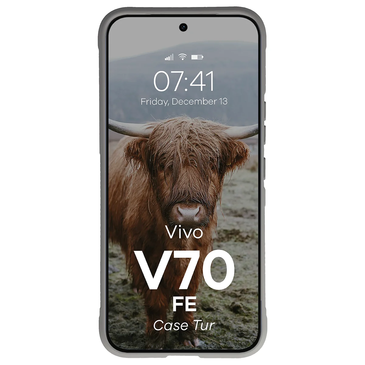 Robuste Handyhülle für Vivo V70 FE 5G, Bizon Case Tur, Hellgrau