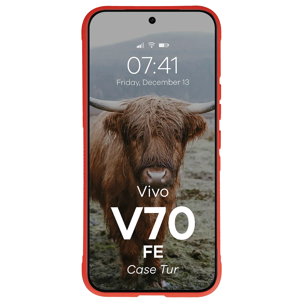 Robuste Handyhülle für Vivo V70 FE 5G, Bizon Case Tur, Rot