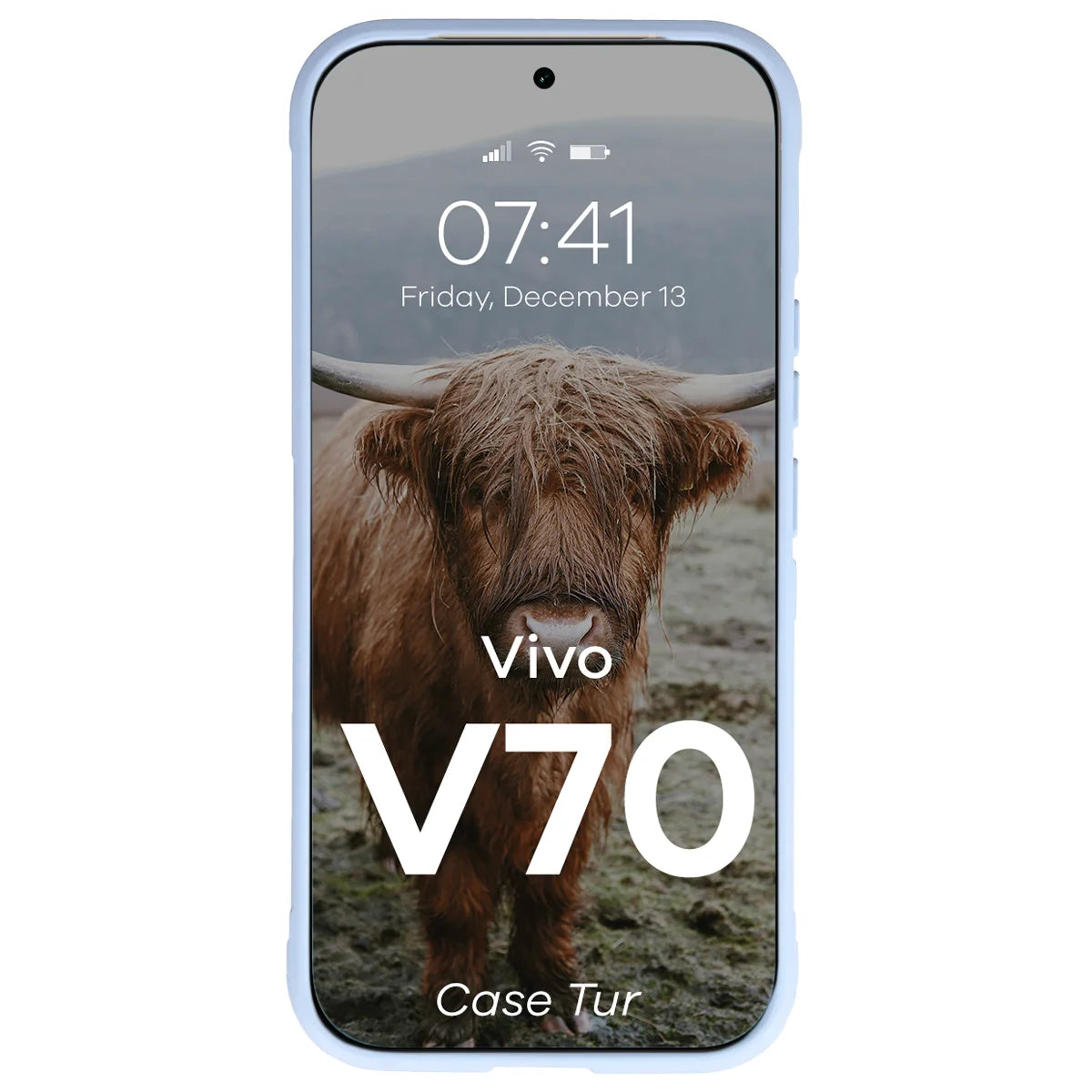 Robuste Handyhülle für Vivo V70 5G, Bizon Case Tur, Hellblau