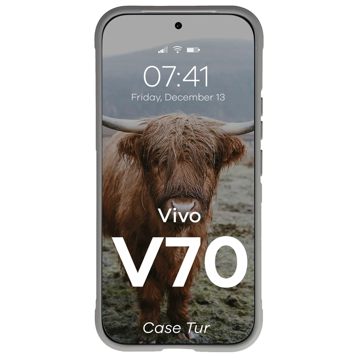 Robuste Handyhülle für Vivo V70 5G, Bizon Case Tur, Hellgrau