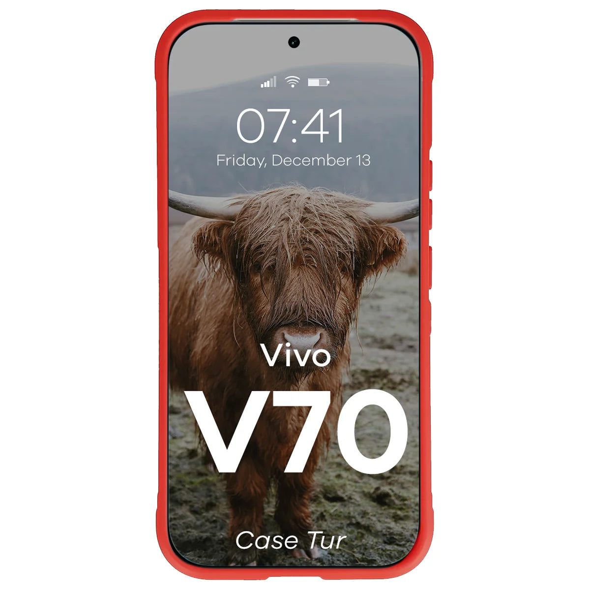 Robuste Handyhülle für Vivo V70 5G, Bizon Case Tur, Rot