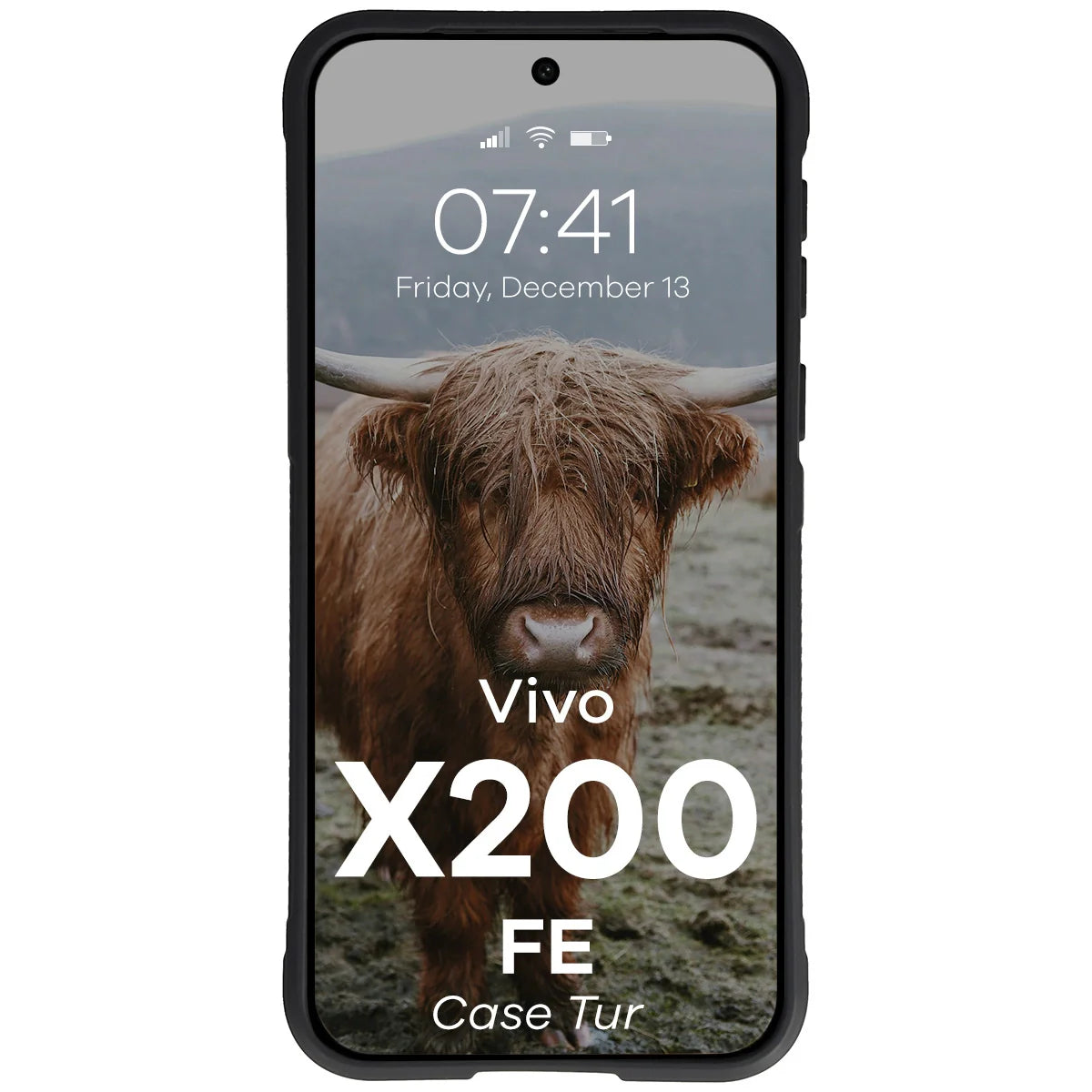 Robuste Handyhülle für Vivo X200 FE, Bizon Case Tur, Schwarz