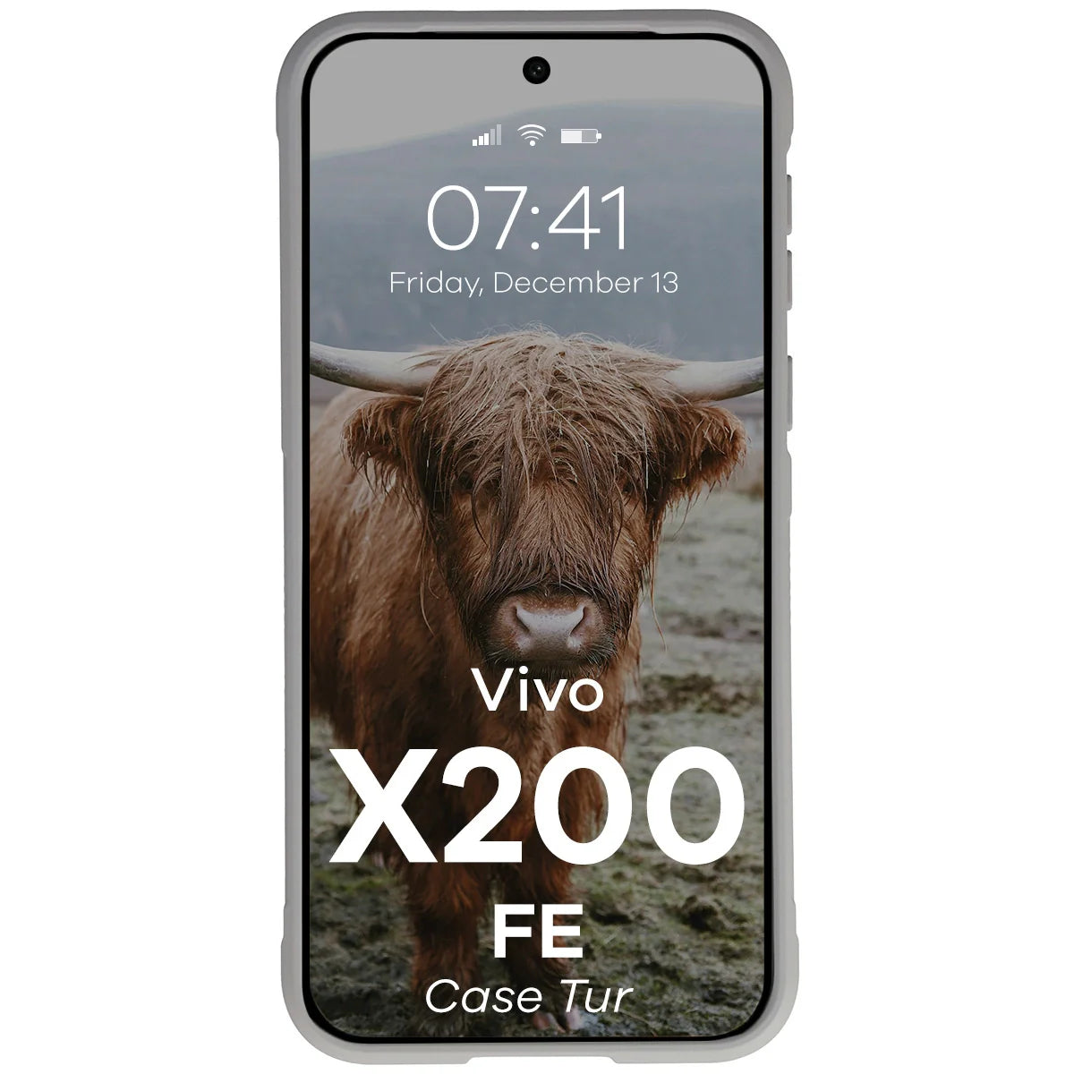 Robuste Handyhülle für Vivo X200 FE, Bizon Case Tur, Hellgrau