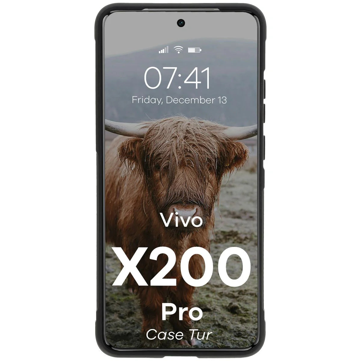 Robuste Handyhülle für Vivo X200 Pro, Bizon Case Tur, Schwarz