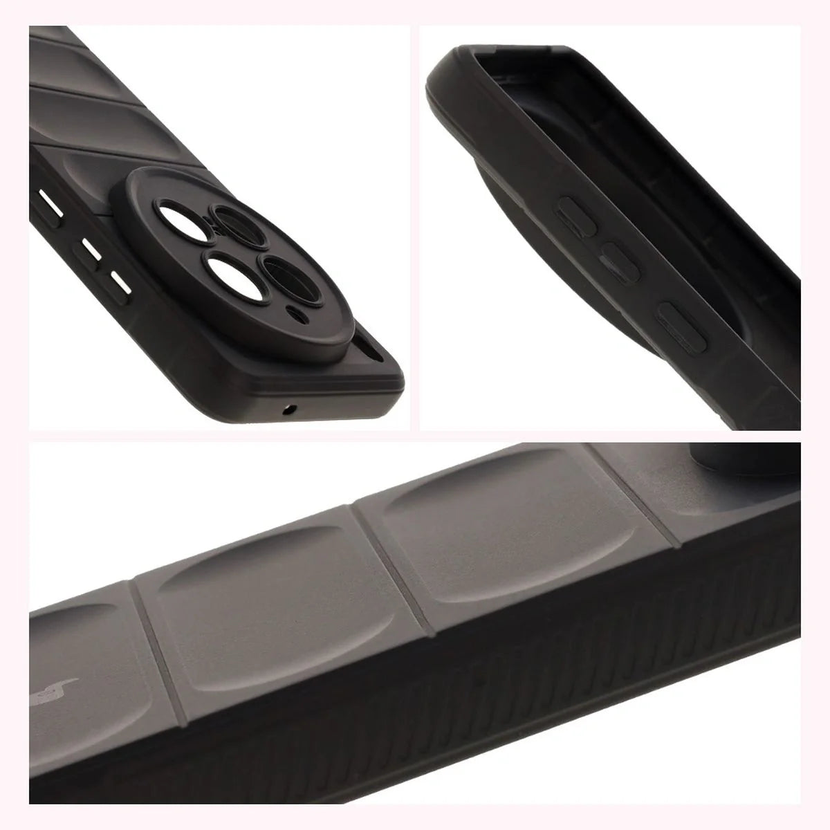 Robuste Handyhülle für Vivo X200 Pro, Bizon Case Tur, Schwarz