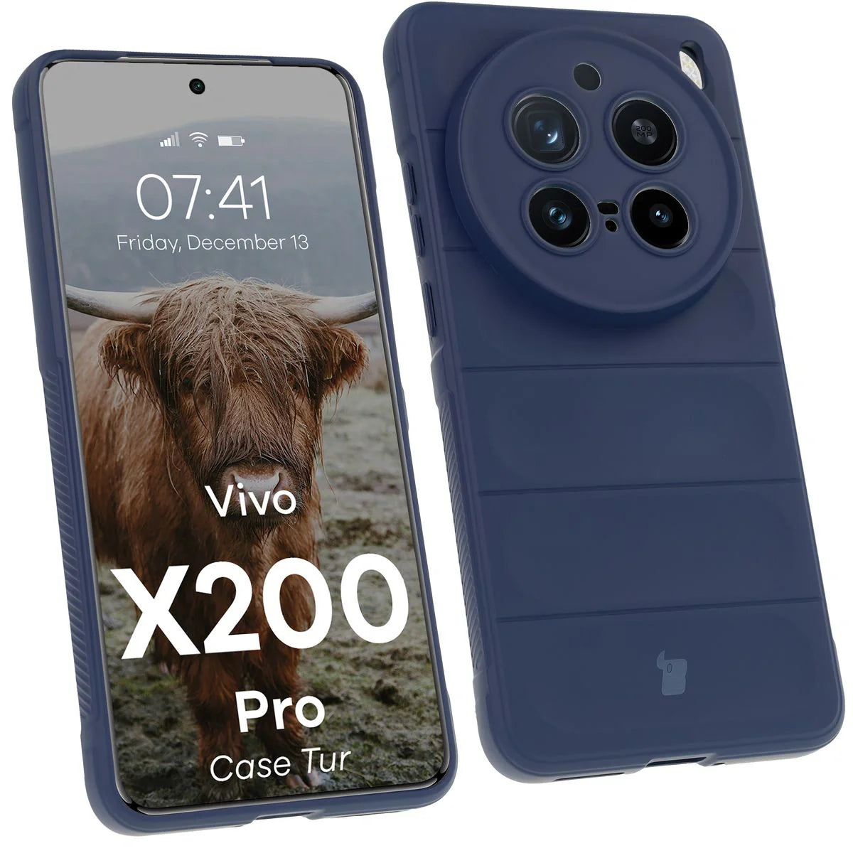 Robuste Handyhülle für Vivo X200 Pro, Bizon Case Tur, Dunkelblau