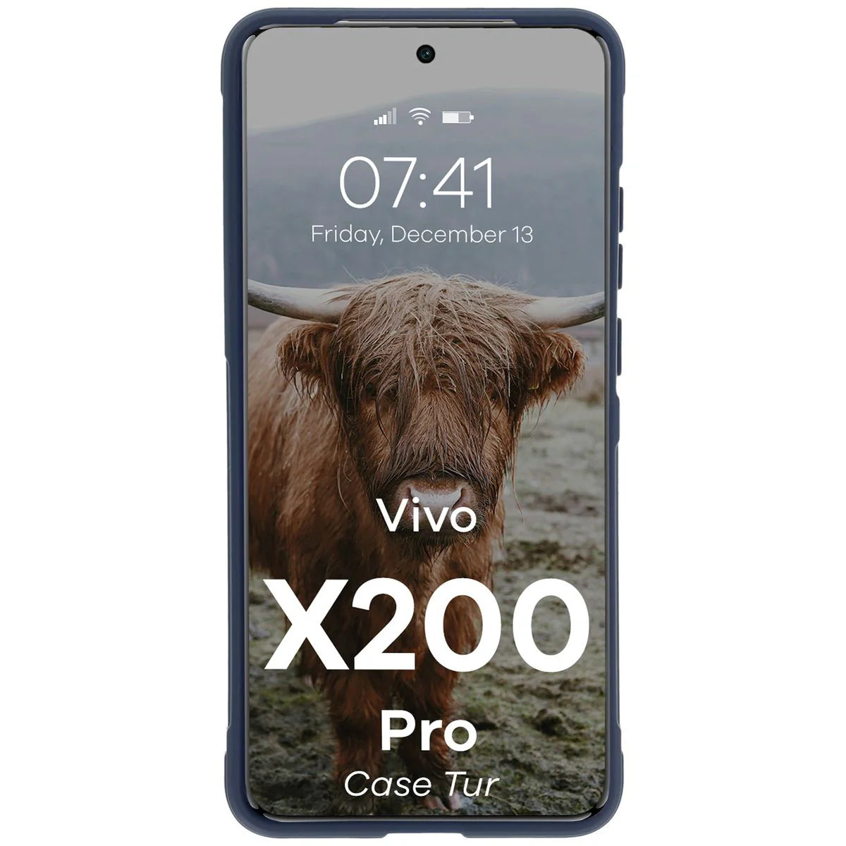 Robuste Handyhülle für Vivo X200 Pro, Bizon Case Tur, Dunkelblau